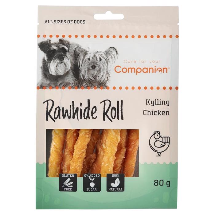Companion Rawhide Roll Twisted Tyggestænger med Kylling 80g